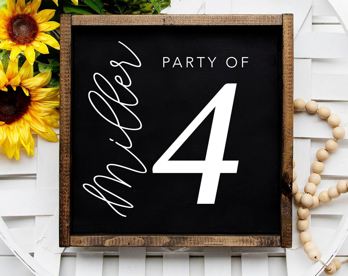 Custom Family Name Party Of Number Personalized Farmhouse Wall Poster