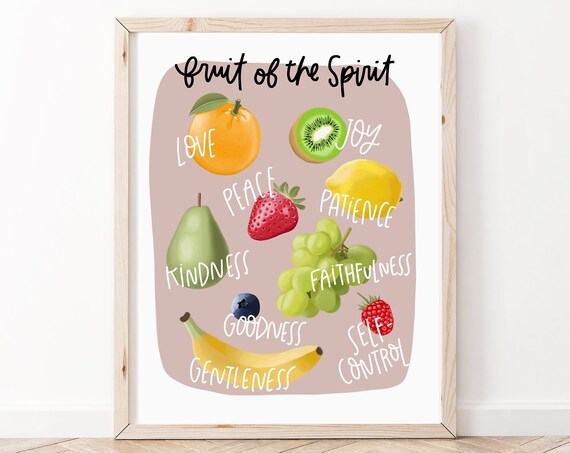 Fruit Of The Spirit Wall Art Christian Print Bible Verse Scripture Faith
