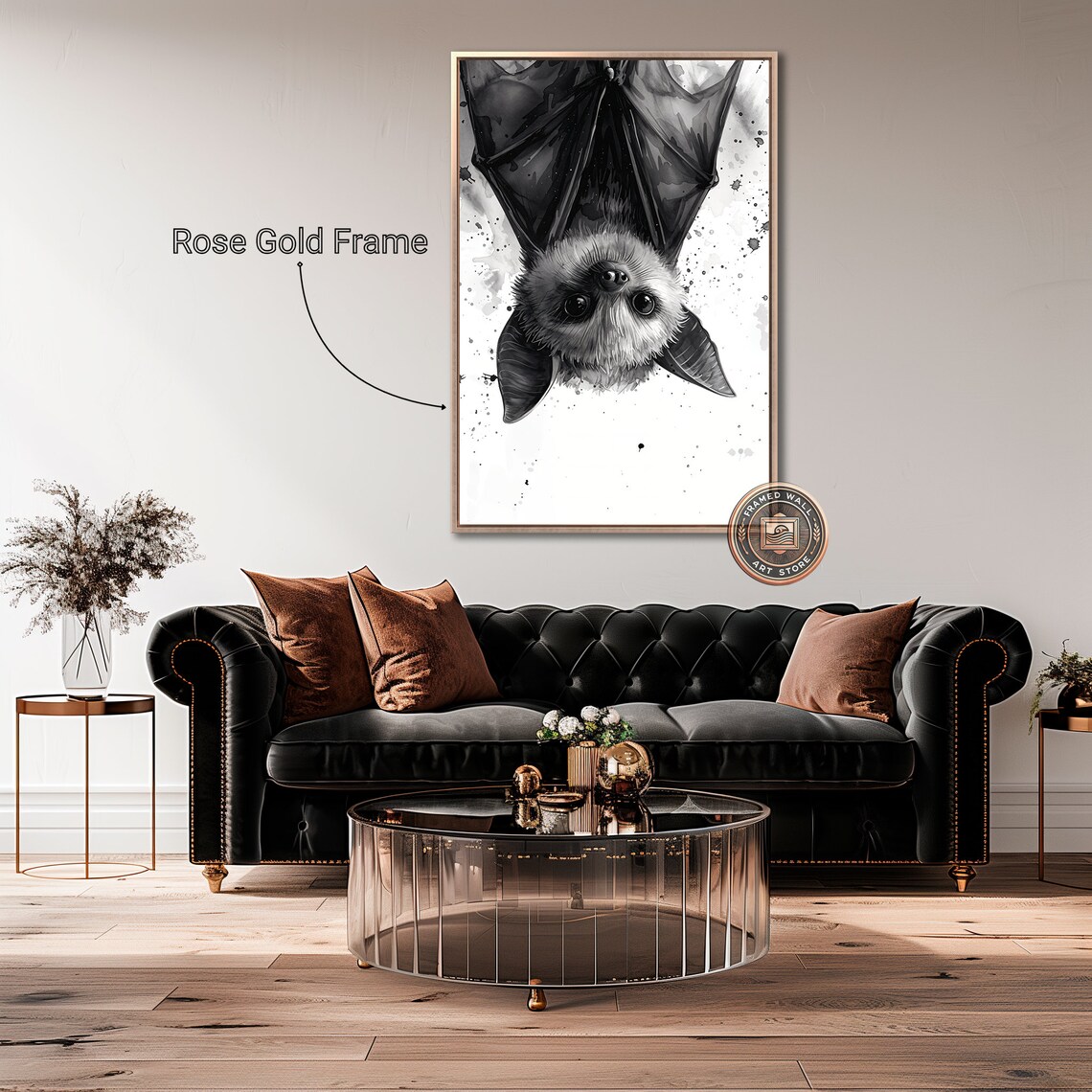 Adorable Bat Nursery Art Print, Cute Black And White - Image 4