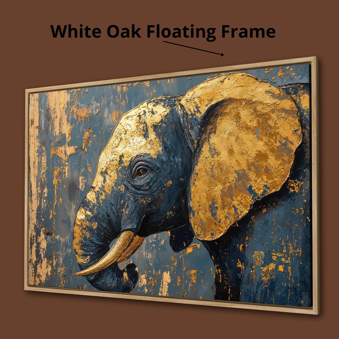 Baby Elephant Portrait, Abstract Wildlife Art Print - Image 3