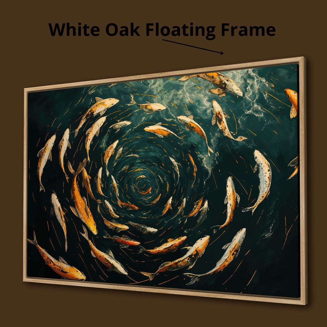 Abstract Koi Fish Spiral, Japanese Zen Art Print - Image 3