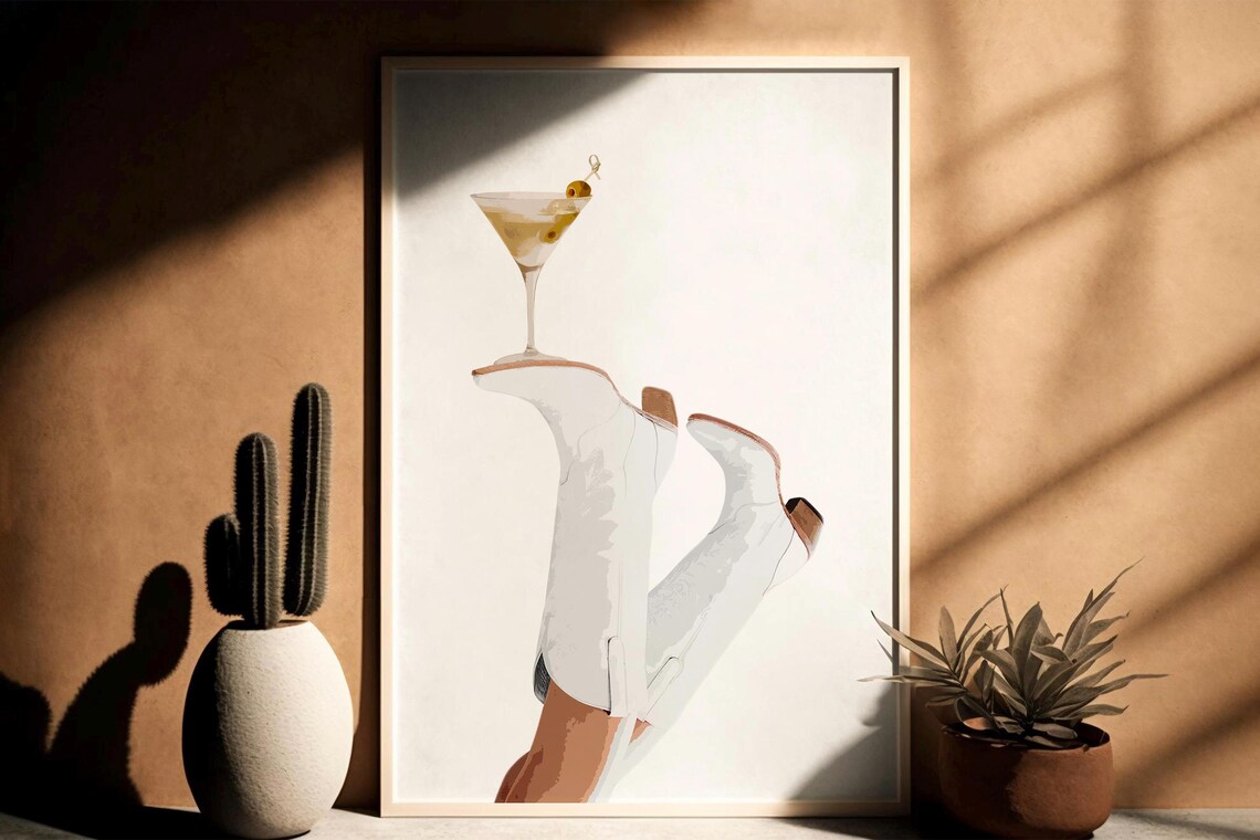 White Cowgirl Coquette Western Art Print