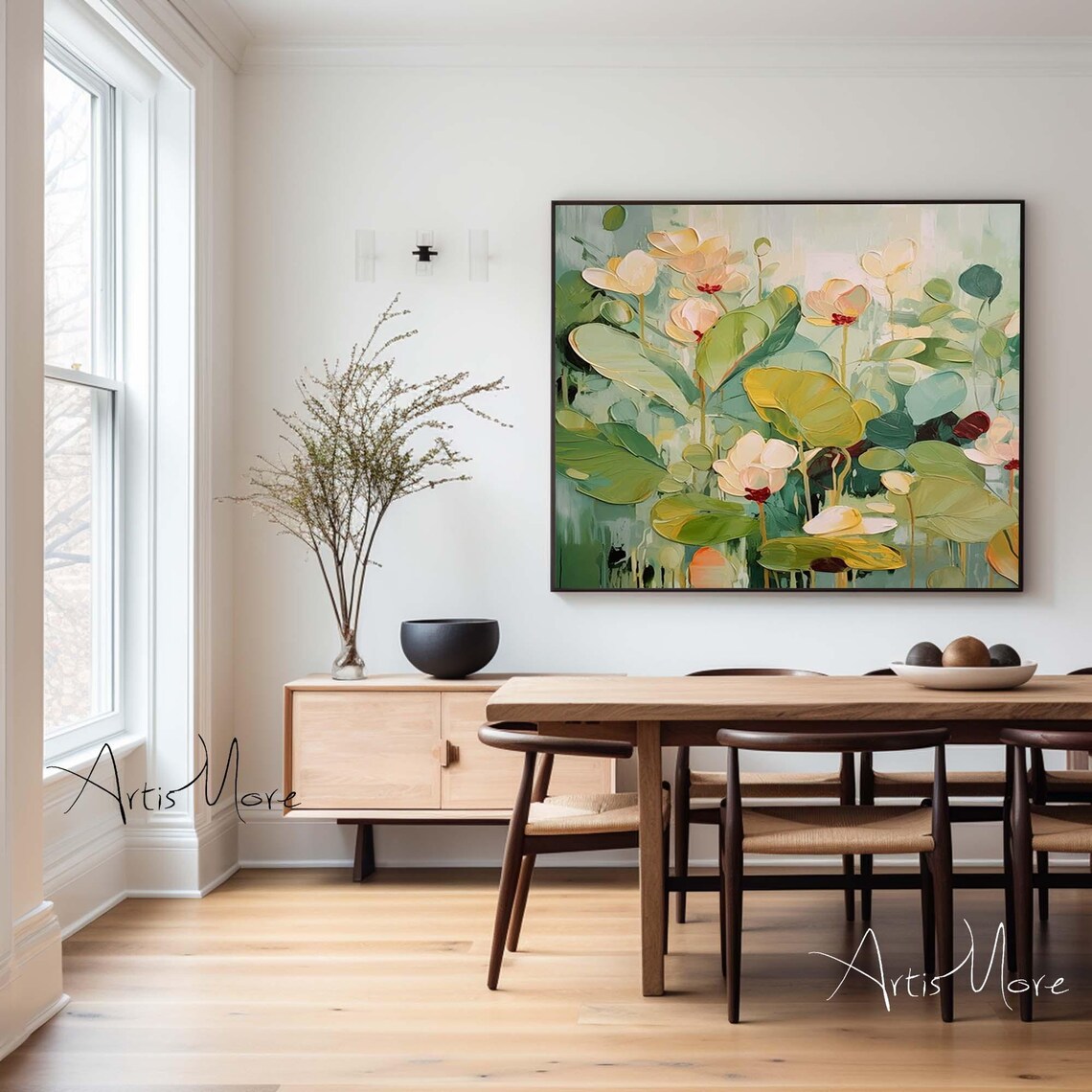 Green Floral Texture Boho Wall Art Print - Image 2