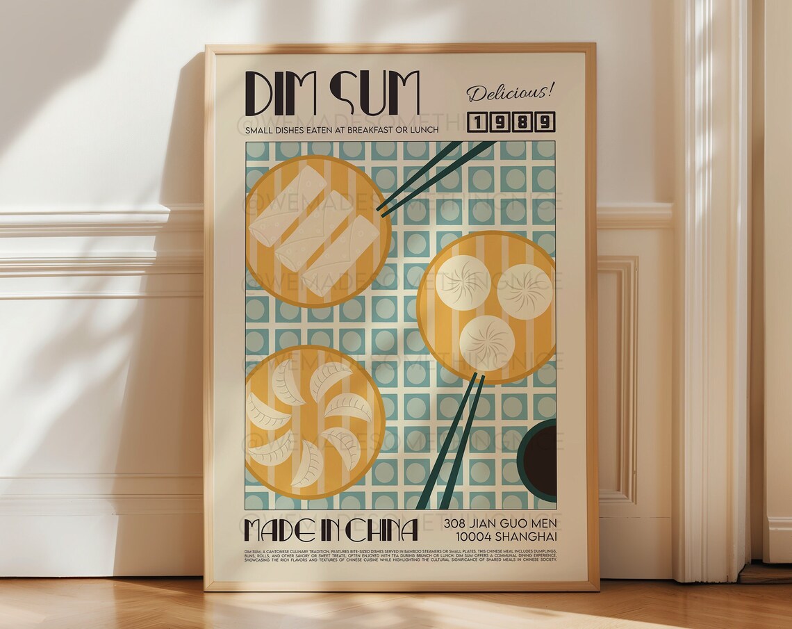 Dim Sum Kitchen Art, Modern Chinese Illustration