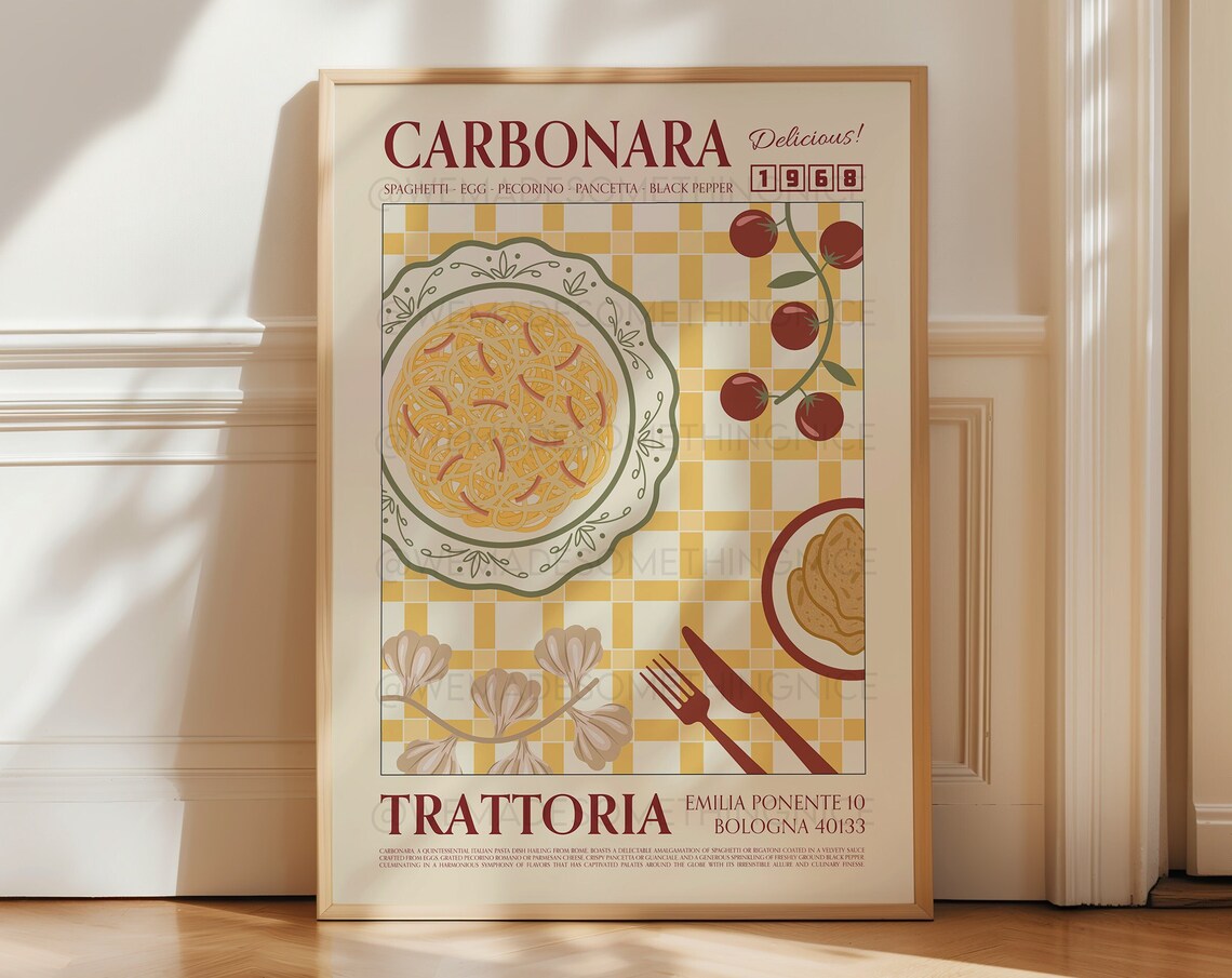Carbonara Retro Kitchen Art Print