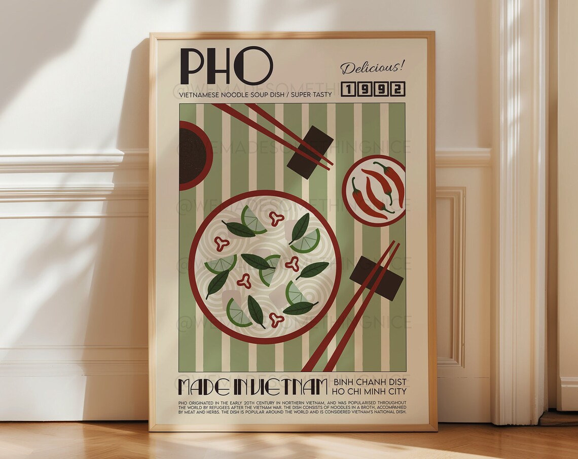 Pho Poster, Modern Kitchen Decor Art Print