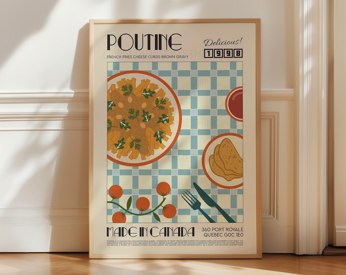 Poutine Poster, Trendy Kitchen Wall Art Print