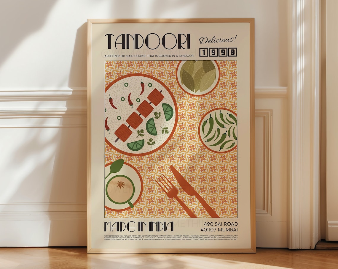 Tandoori Retro Kitchen Travel Poster