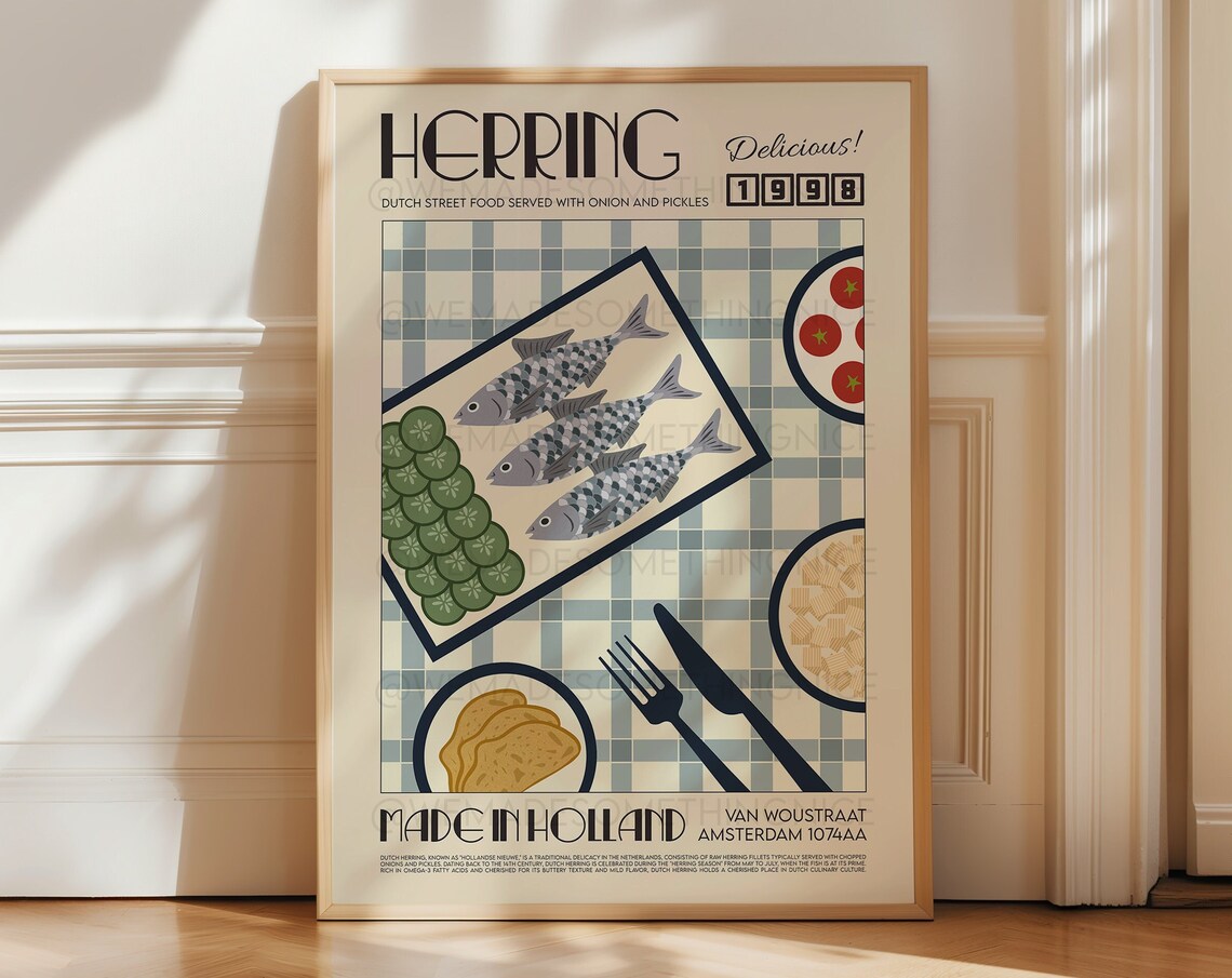 Herring Poster Holland Retro Scandinavian Art Print
