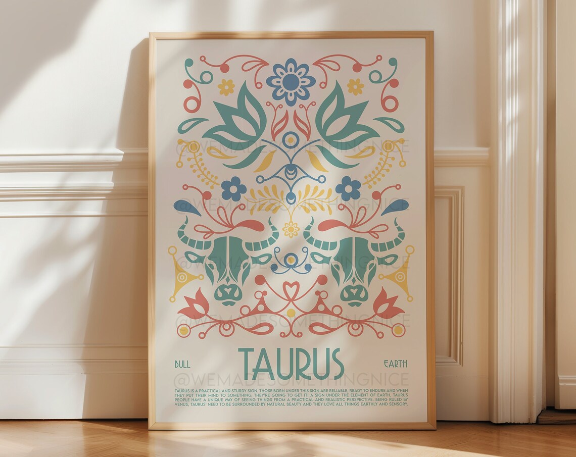 Taurus Horoscope Astrological Wall Art Print