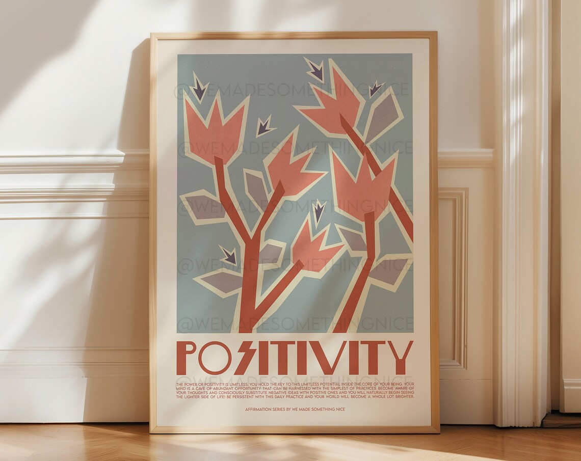 Positivity Affirmation Boho Wall Art Print