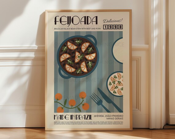 Portuguese Feijoada Retro Pop Art Kitchen Print