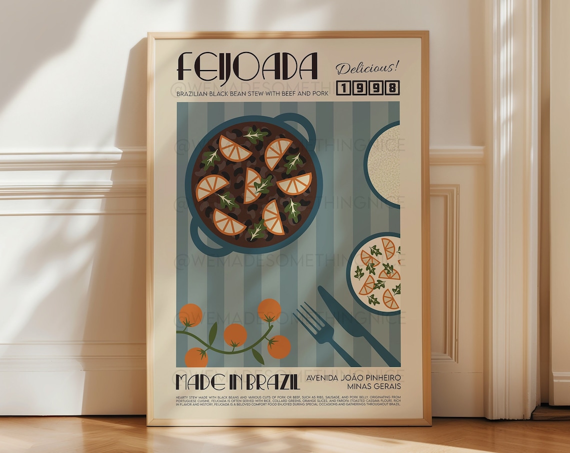 Portuguese Feijoada Retro Pop Art Kitchen Print