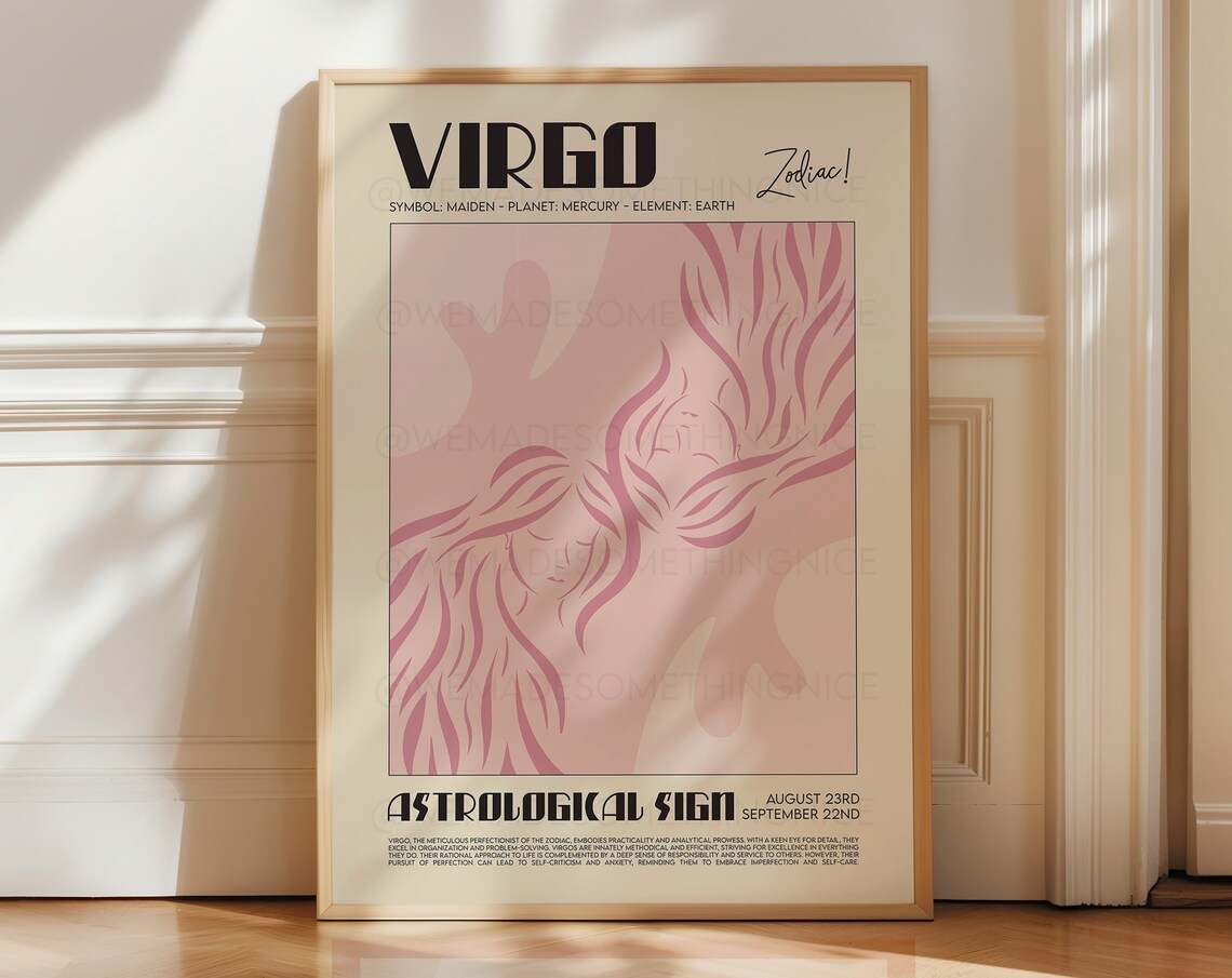 Virgo Horoscope Print, Zodiac Exhibition Poster