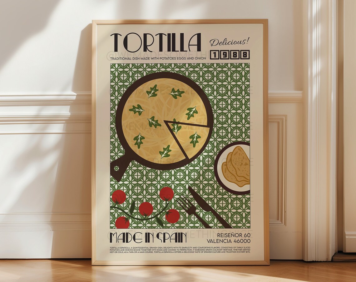 Tortilla Kitchen Poster, Spain Food Art