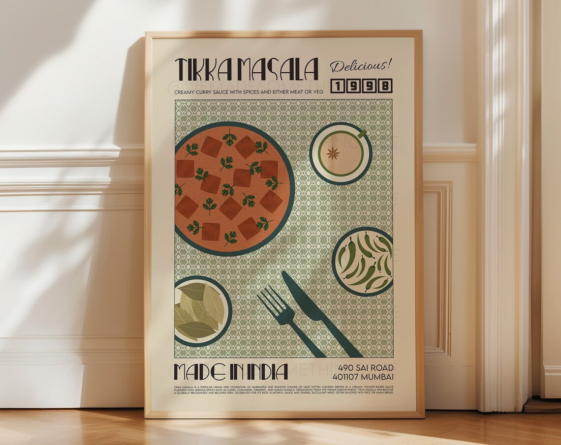 Tikka Masala Retro Kitchen Travel Poster