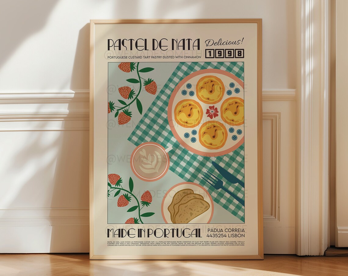 Portuguese Pastel De Nata Kitchen Pop Art Poster