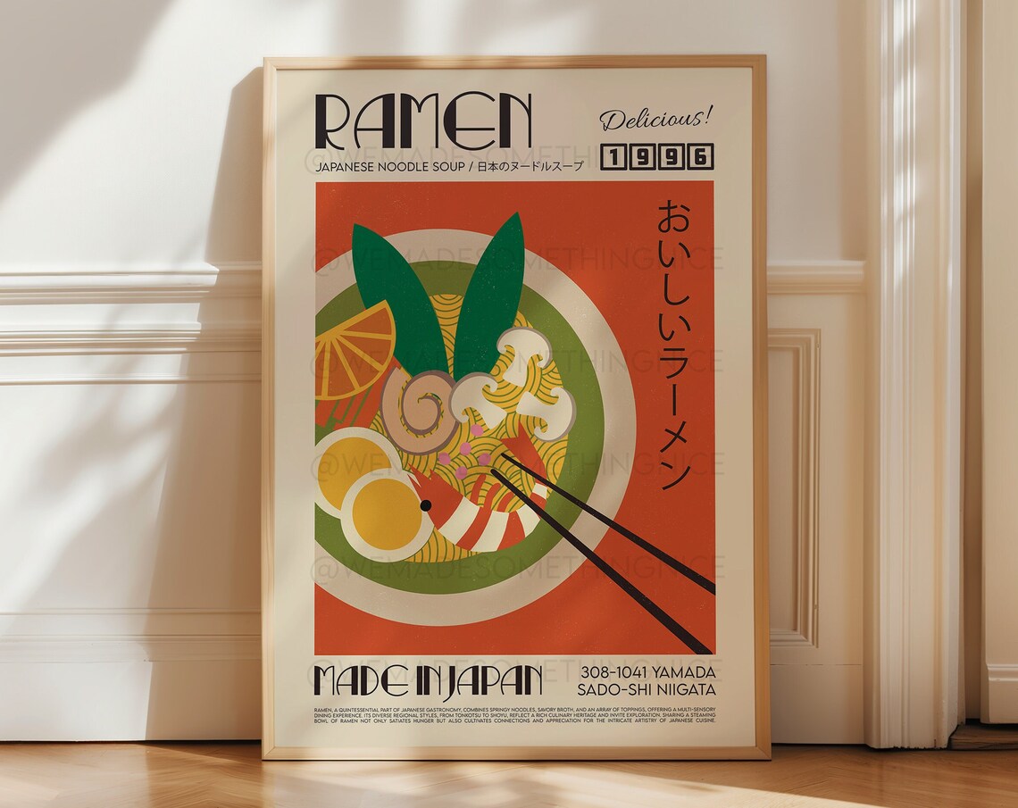 Ramen Kitchen Art Print, Japanese Food Poster