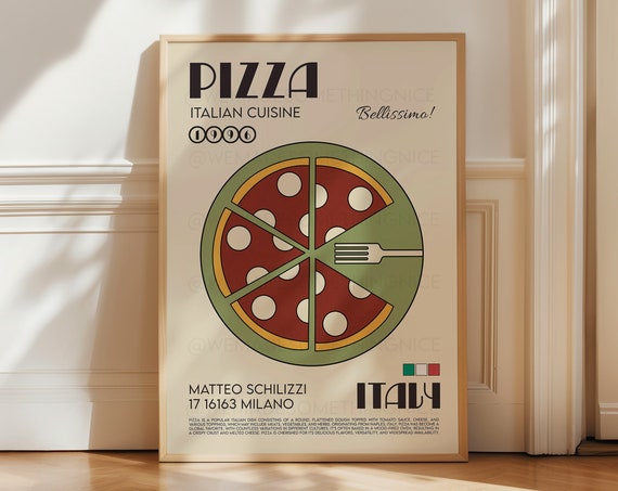 Pizza Print, Italia Kitchen Food Poster Art
