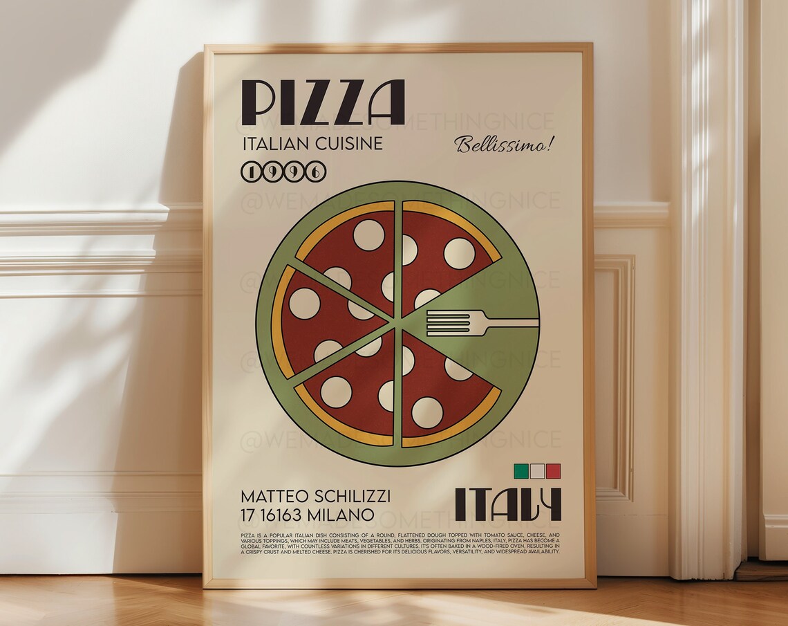 Pizza Print, Italia Kitchen Food Poster Art