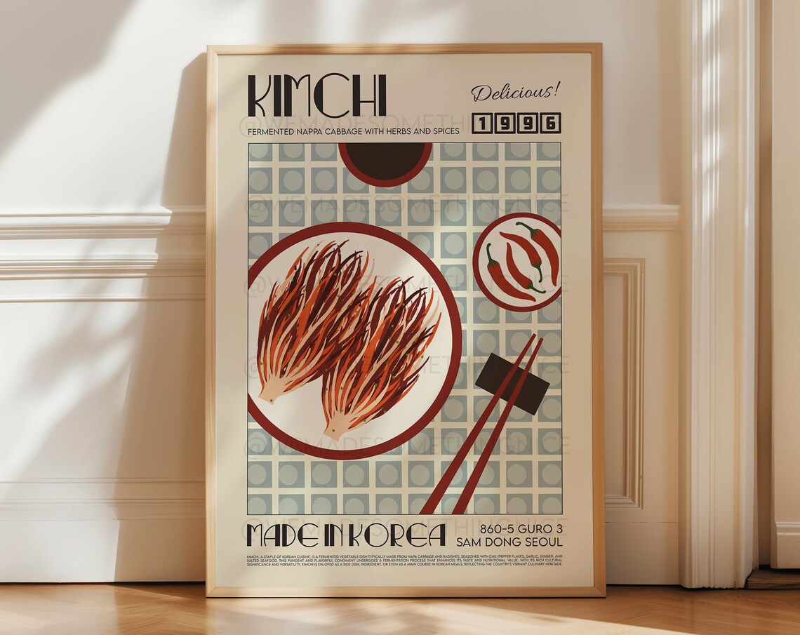 Kimchi Kitchen Art Print, Modern Japanese Food