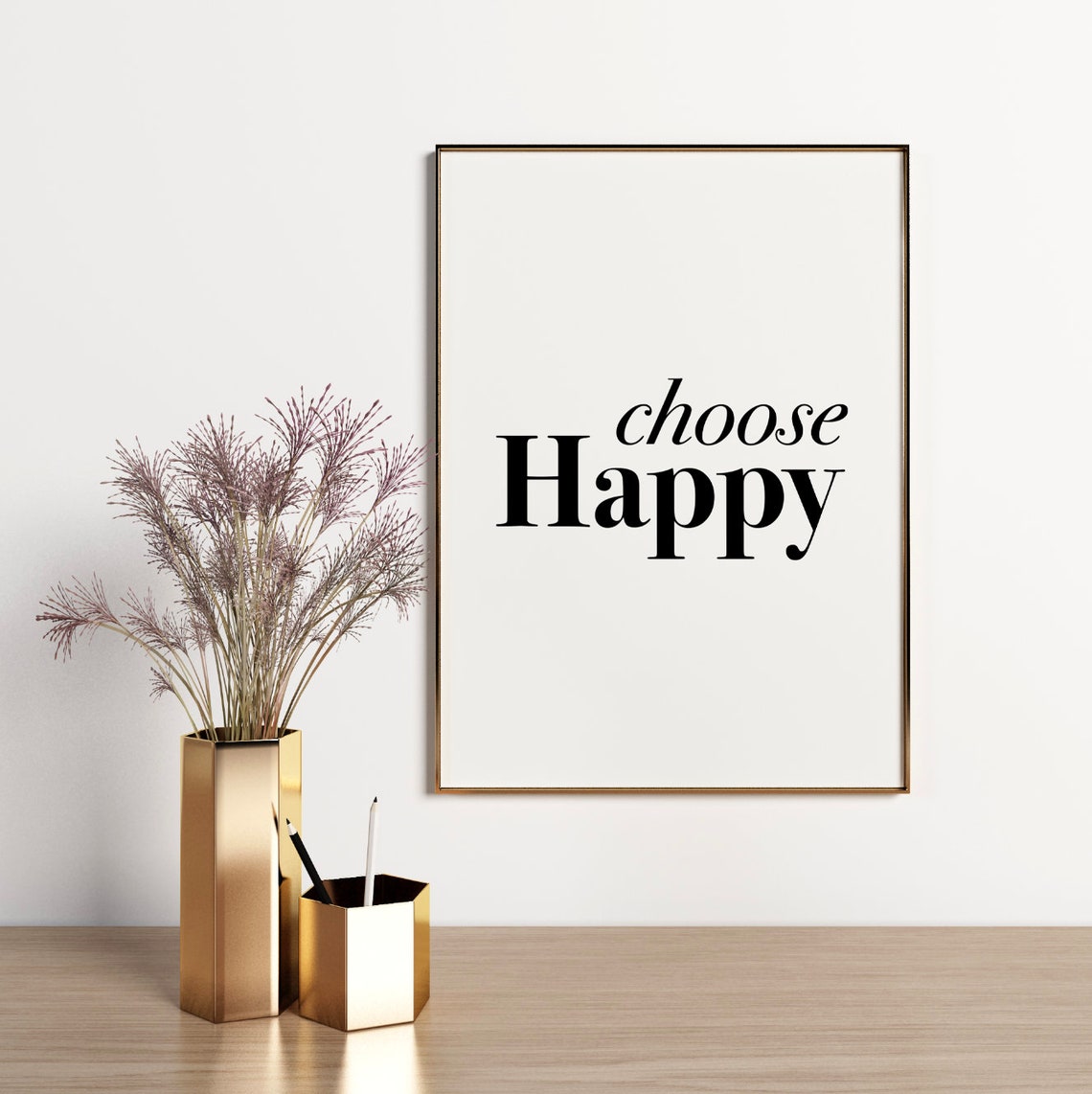 Choose Happy Quote Poster Mixed Script Serif Typography Design - Image 5