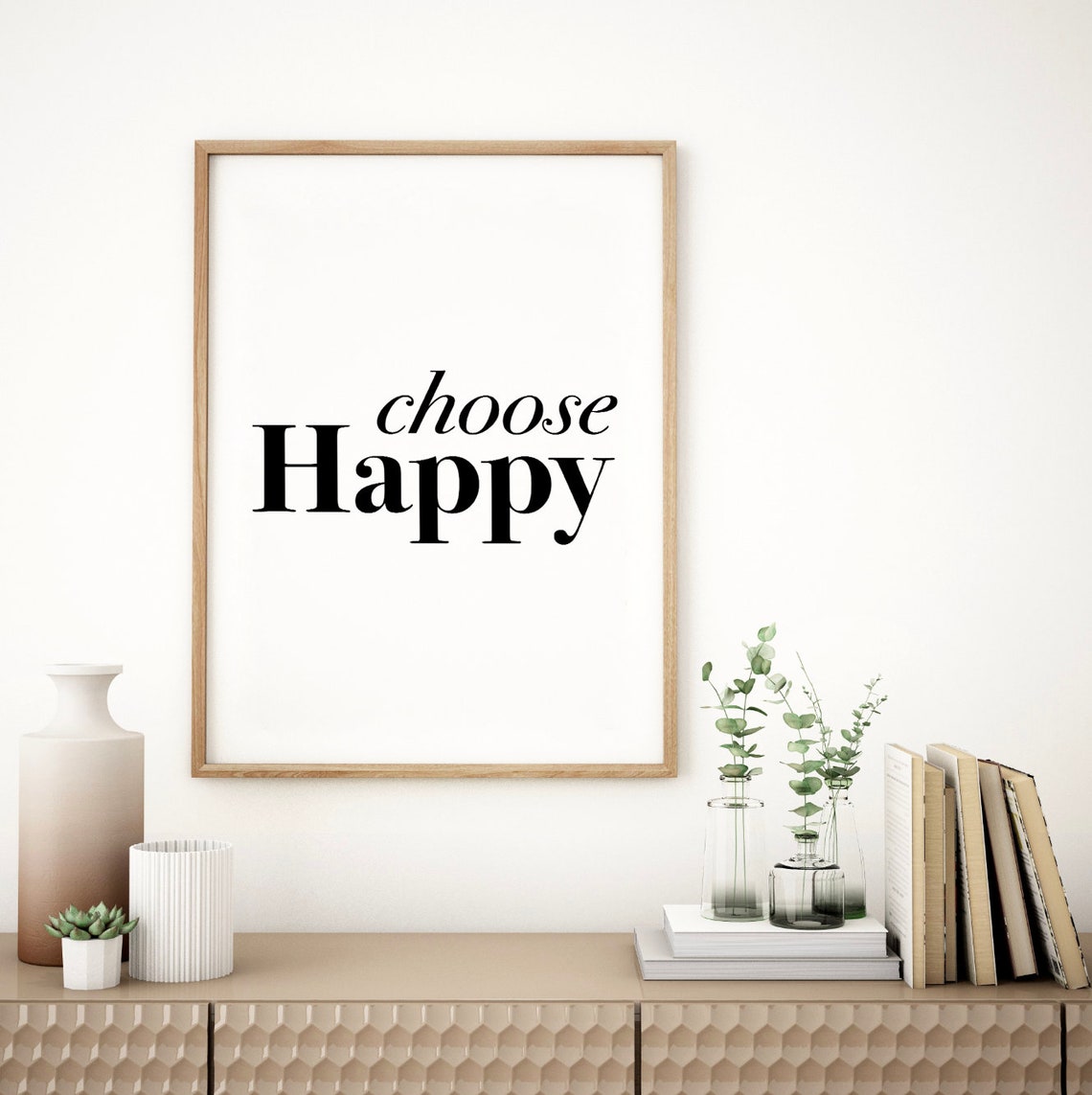 Choose Happy Quote Poster Mixed Script Serif Typography Design - Image 2