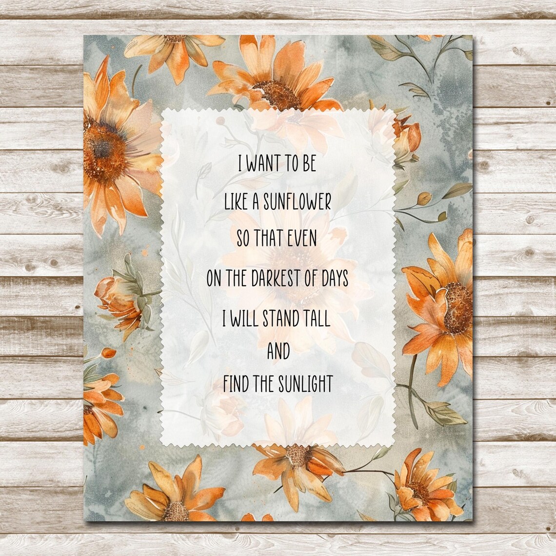 I Want To Be Like A Sunflower Quote 5x7 8x10 11x14 16x20 Farmhouse Print Sunflower Collage Inspirational Quote Sign Diy Wall Decor - Image 4