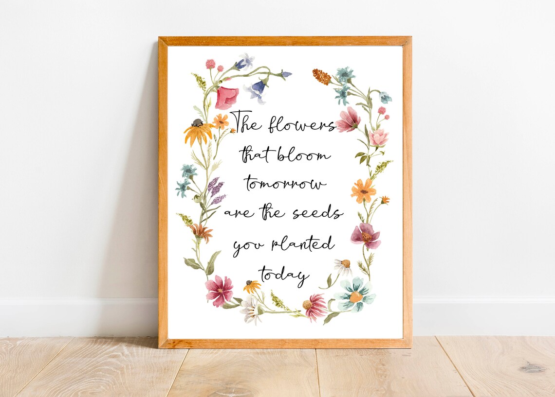 The Flowers That Bloom Tomorrow Quote Art Print, Wildflower - Image 6