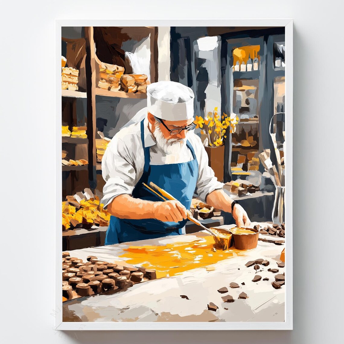 Rustic Chocolatier Workshop Craftsman Chocolate Vintage Art Print