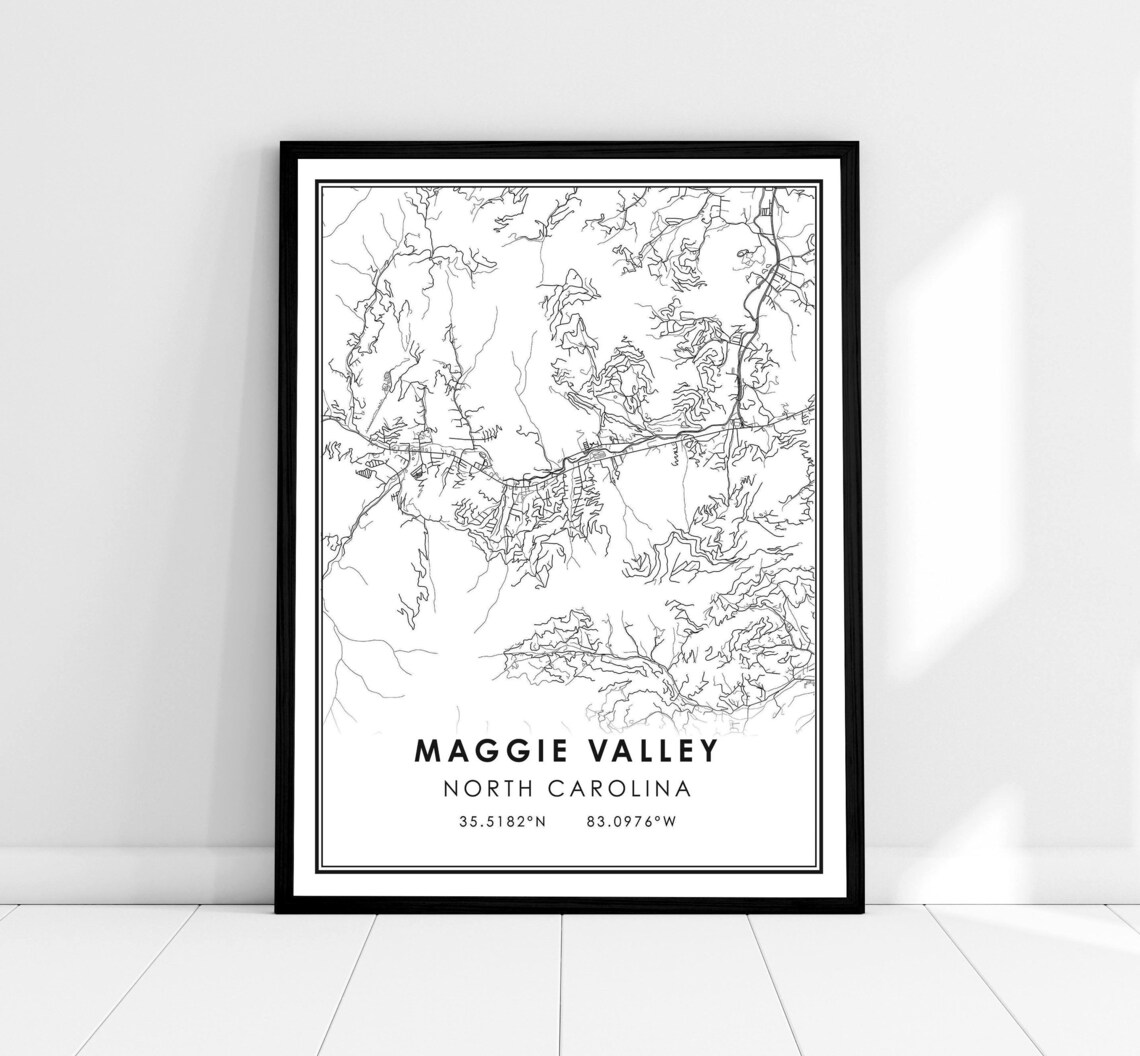 Maggie Valley North Carolina Minimalist City Map Coordinates Poster