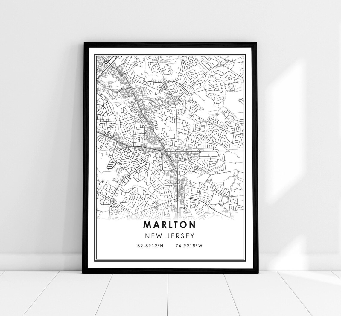 Marlton Map Print, New Jersey City Travel Poster