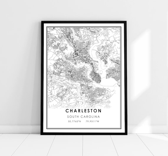 Charleston Map Print, South Carolina City Map
