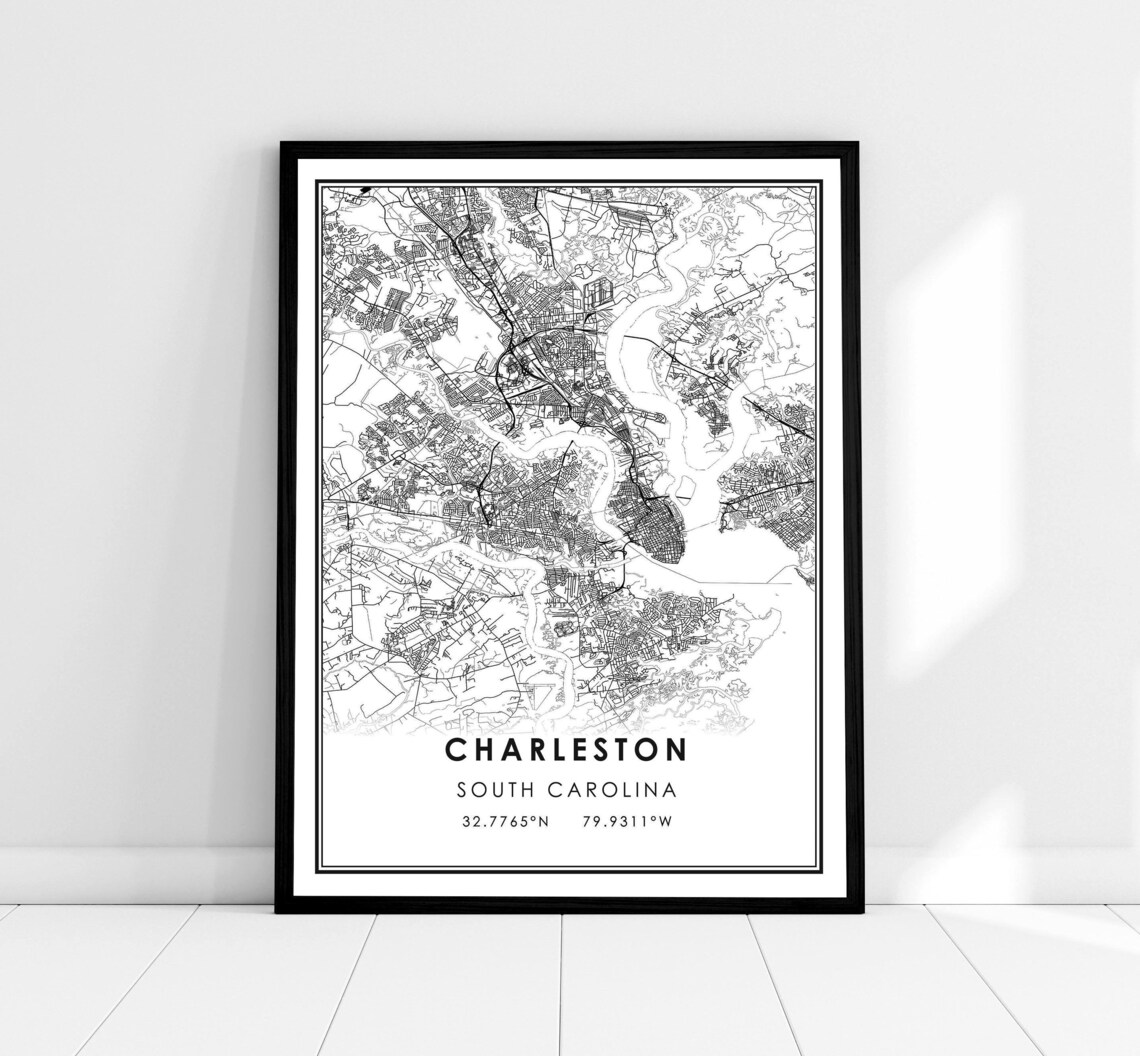 Charleston Map Print, South Carolina City Map