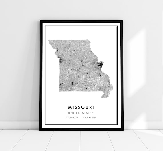Missouri State United States Map Travel Poster
