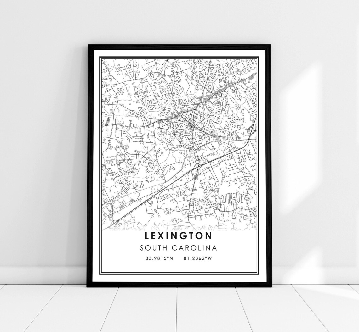 Lexington Map Print Poster, South Carolina City