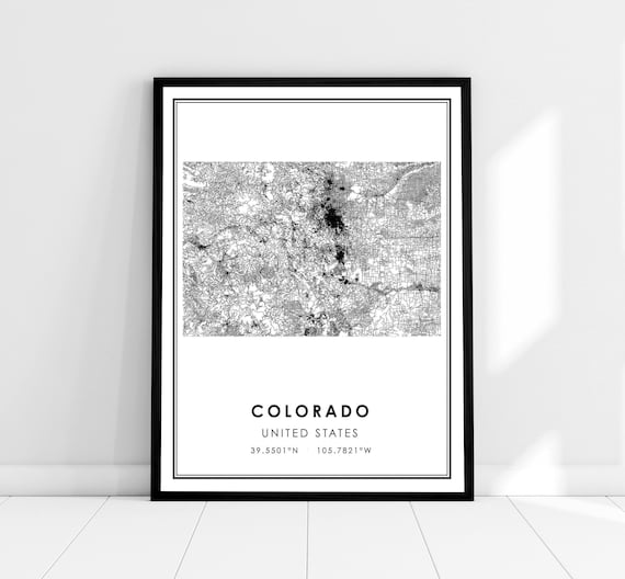 Colorado United States Map Art Print, State Road