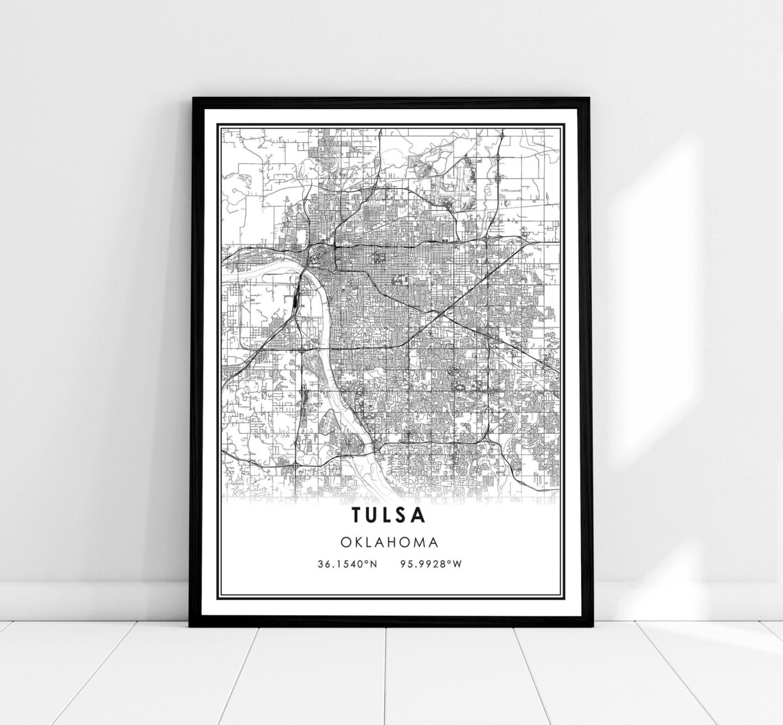 Tulsa Map Print, Oklahoma Travel Poster