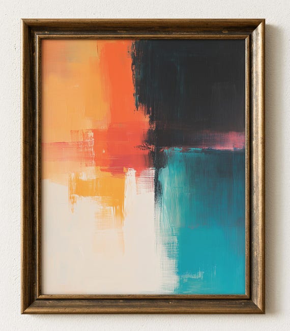 Abstract Color Blocks Art Print Modern Dynamic Hues 920