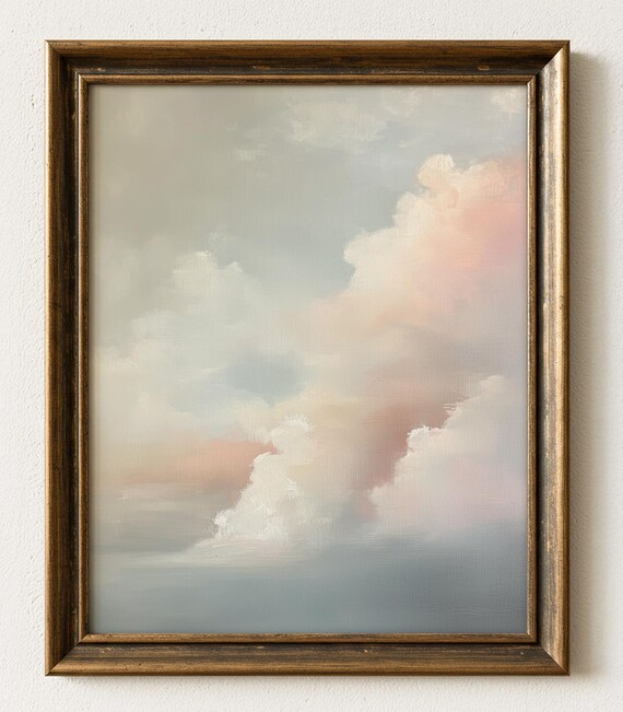 Pastel Cloudscape Abstract Sky Painting