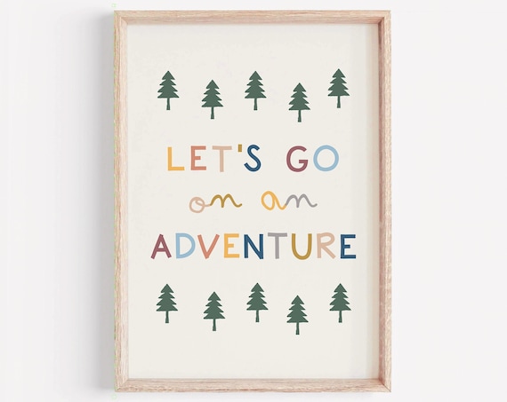 Lets Go On An Adventure Scandinavian Kids Art Print