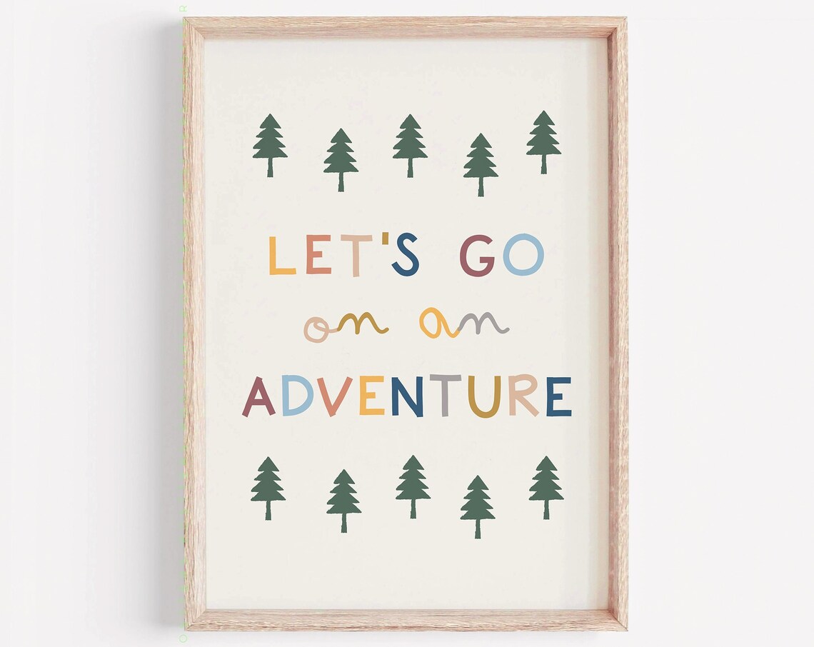 Lets Go On An Adventure Scandinavian Kids Art Print