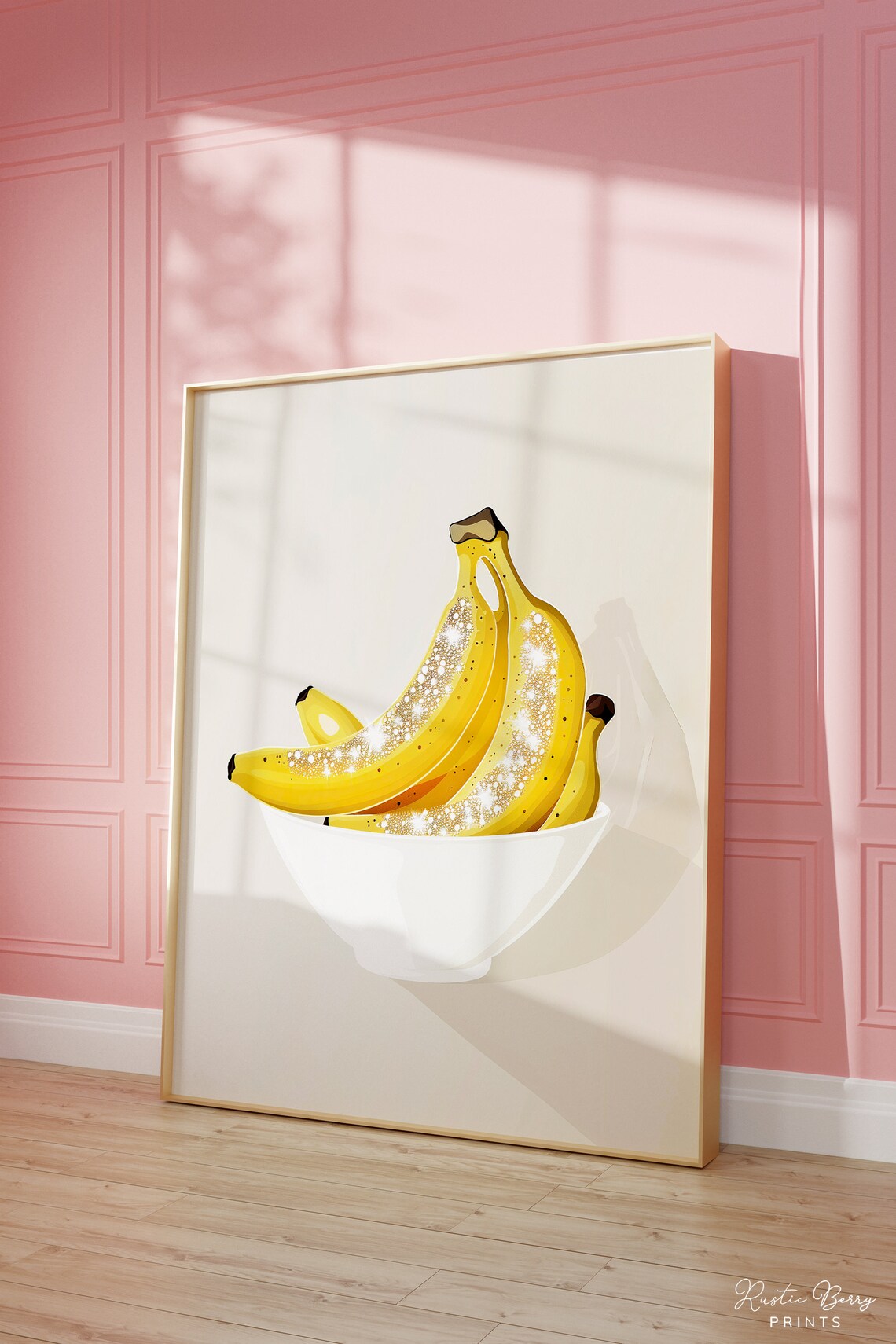 Kitchen Decor Bananas Art Print Wall Art Poster Glam Bananas Fruit Preppy Trendy Maximalist Dorm Room