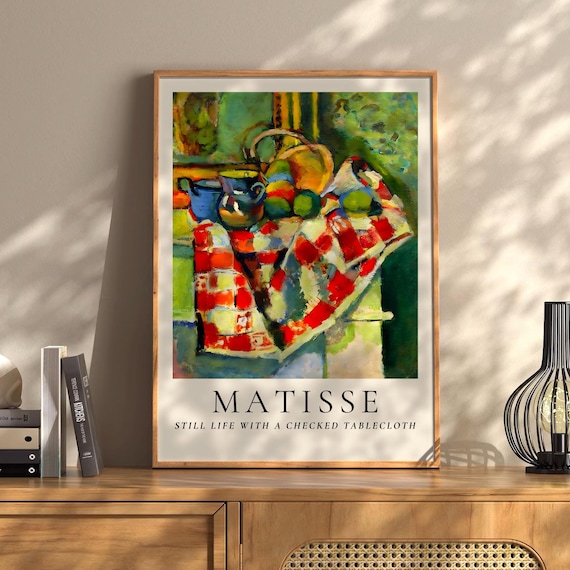 Matisse Still Life with a Checked Tablecloth Fauvist Fruit Poster