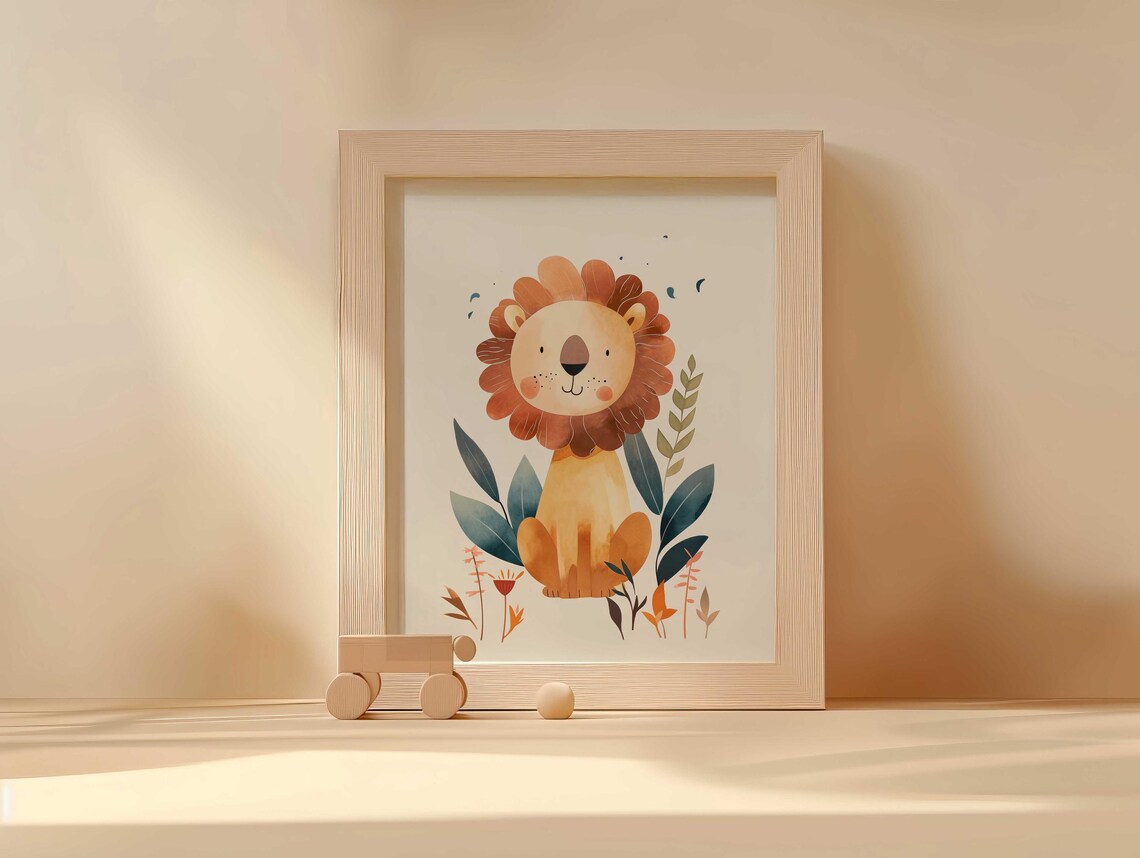 Nursery Lion Print, Cute Animal Nursery Decor - Image 5