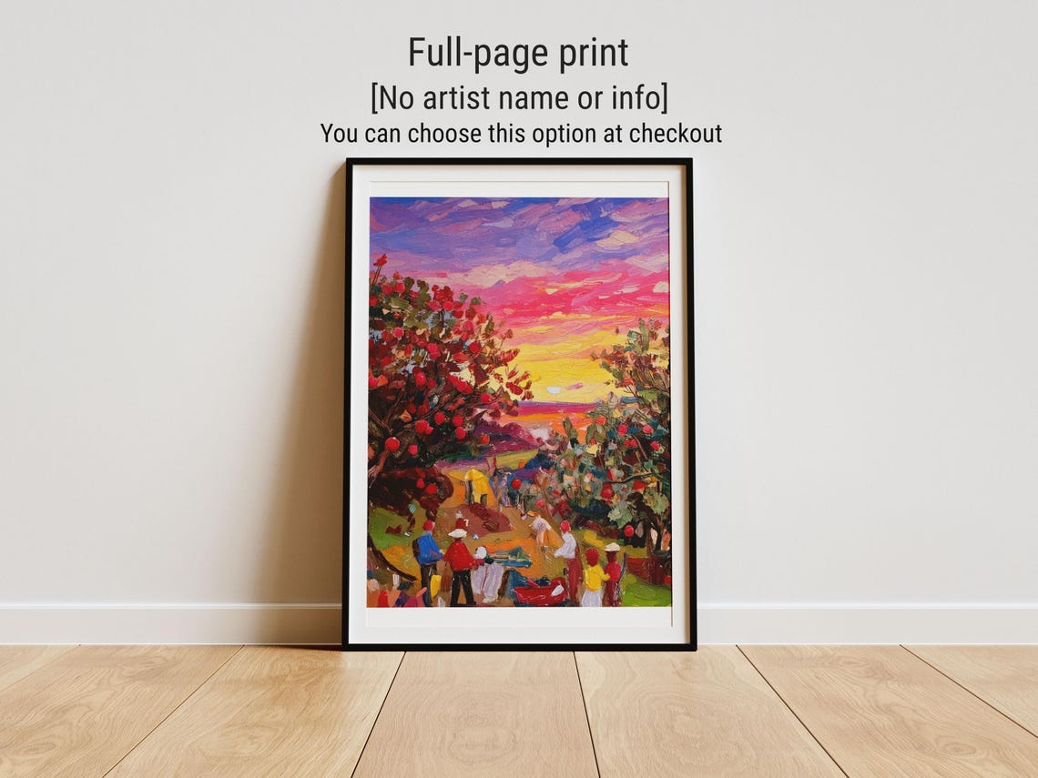 Colorful Matisse Style Sunset Orchard Harvest Scene Art Poster - Image 3