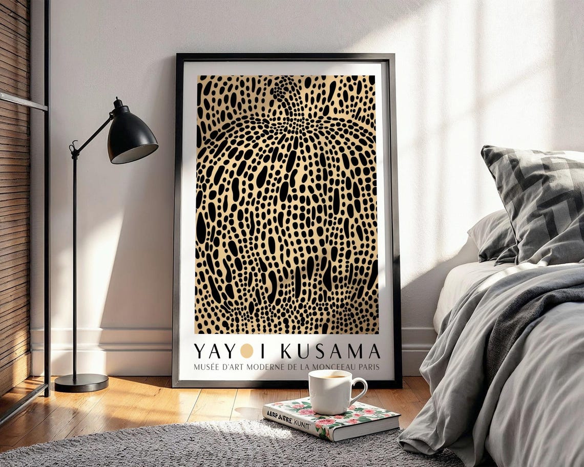Dense Black Dot Pattern Abstract Art Kusama Style Museum Poster - Image 2