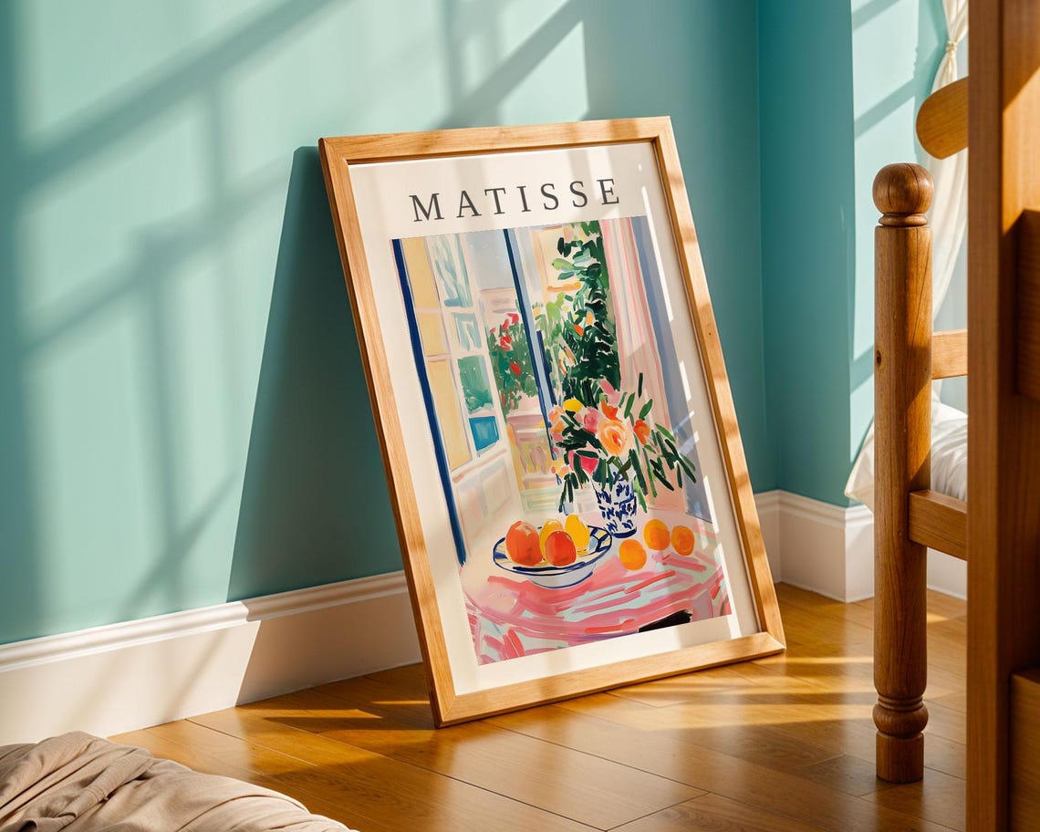 Henri Matisse Print Abstract Flower And Fruit Print Colorful Minimalist Artwork For Living Room Bedroom Office Fauvism Style Wall Art - Image 3