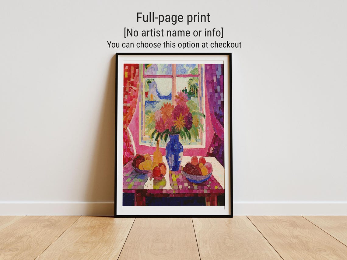 Bright Matisse Style Flower Vase by Sunny Window Still Life Poster - Image 3