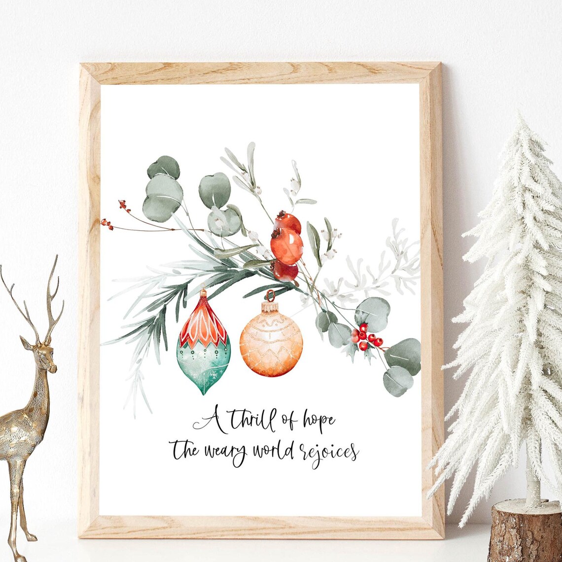 A Thrill Of Hope Christmas Decoration Holiday Wall Art 5x7 8x10 11x14 16x20 O Holy Night Farmhouse Holiday Ornament Sign Diy Decor